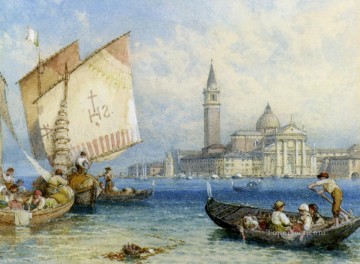 victorian victoria Painting - San Giorgio Maggiore Venice Victorian Myles Birket Foster